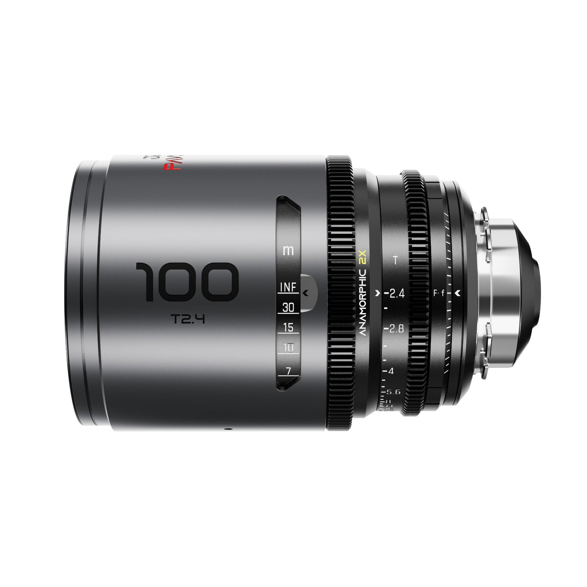 DZOFilm Pavo 2x anamorphic 100mm T2.4 cine lens, side view