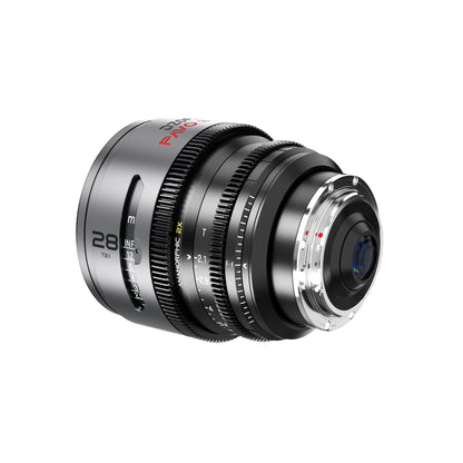 DZOFilm Pavo 2x anamorphic 28mm T2.1 cine lens, rear angle showing lens mount