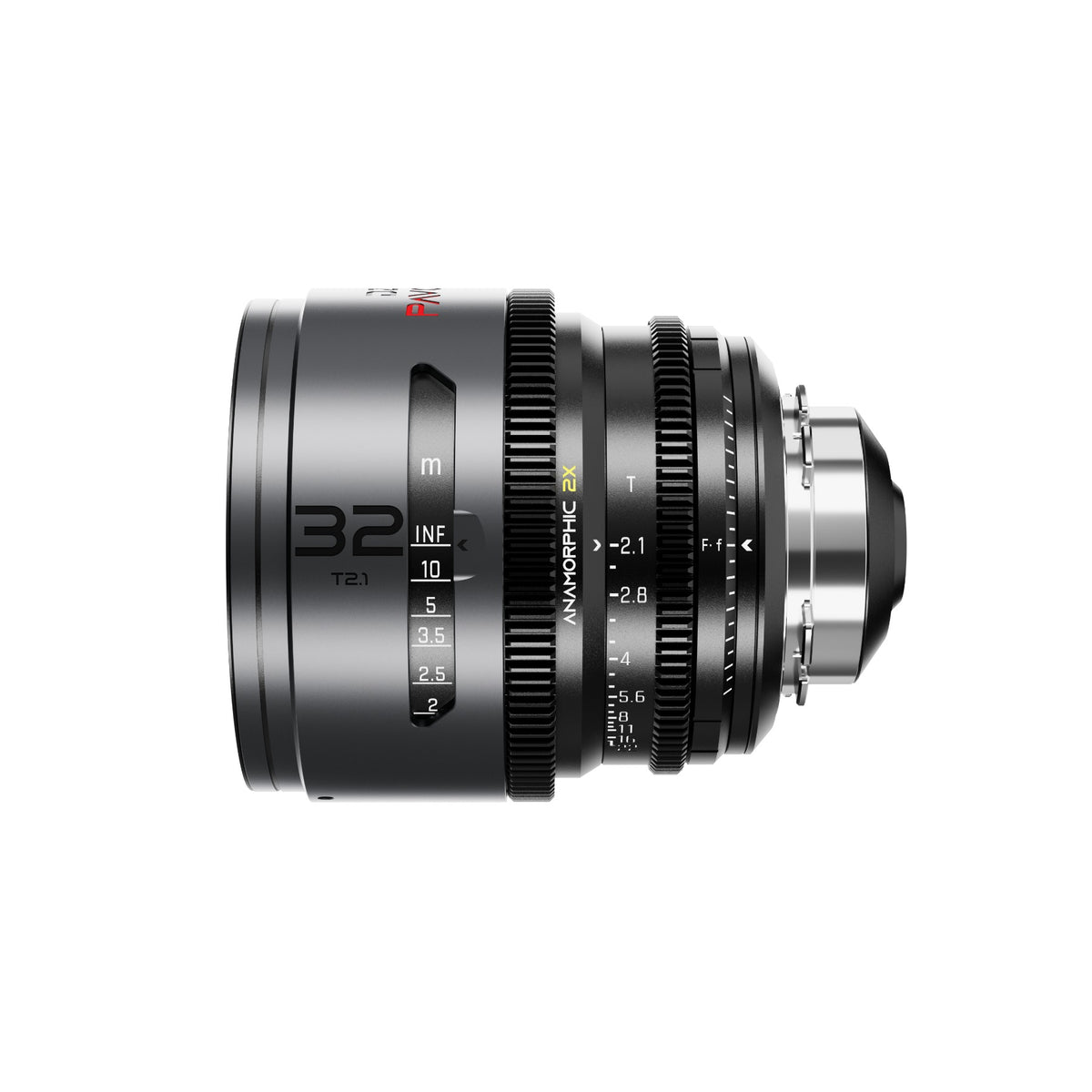 DZOFilm Pavo 2x anamorphic 32mm T2.1 cine lens, side view