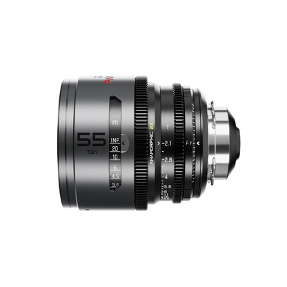 DZOFilm Pavo 2x anamorphic 55mm T2.1 cine lens, side view