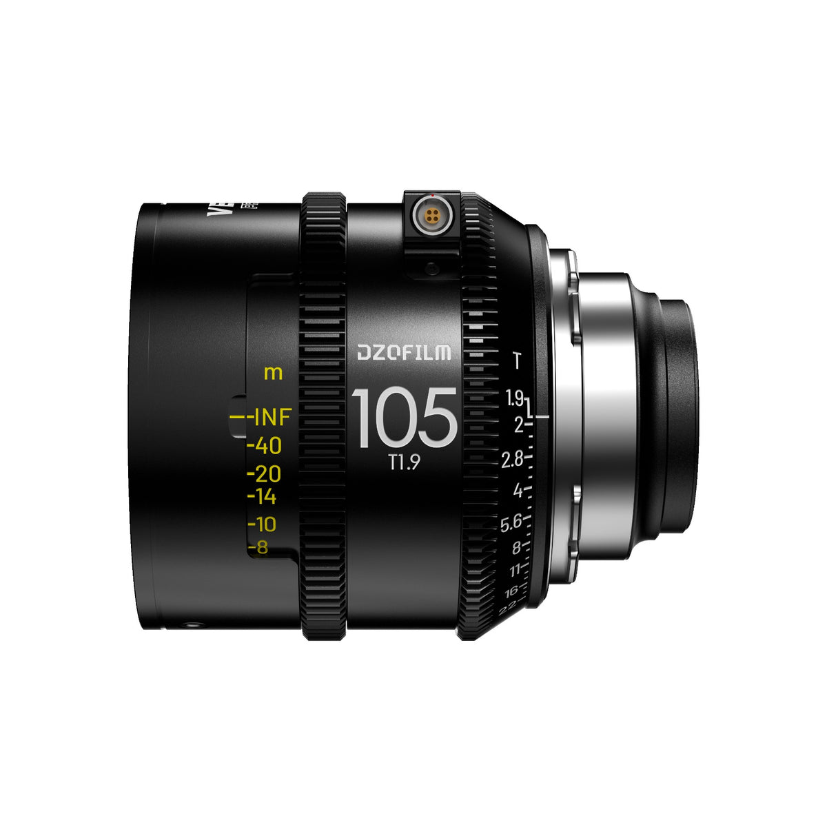 DZOFilm Vespid Prime II 105mm T1.9 FF cine lens, PL mount, side view