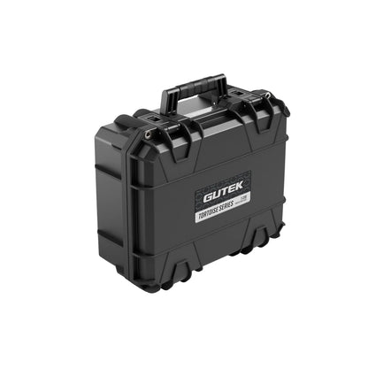 Gutek T-230 hard case angled view showing handle and secure latches