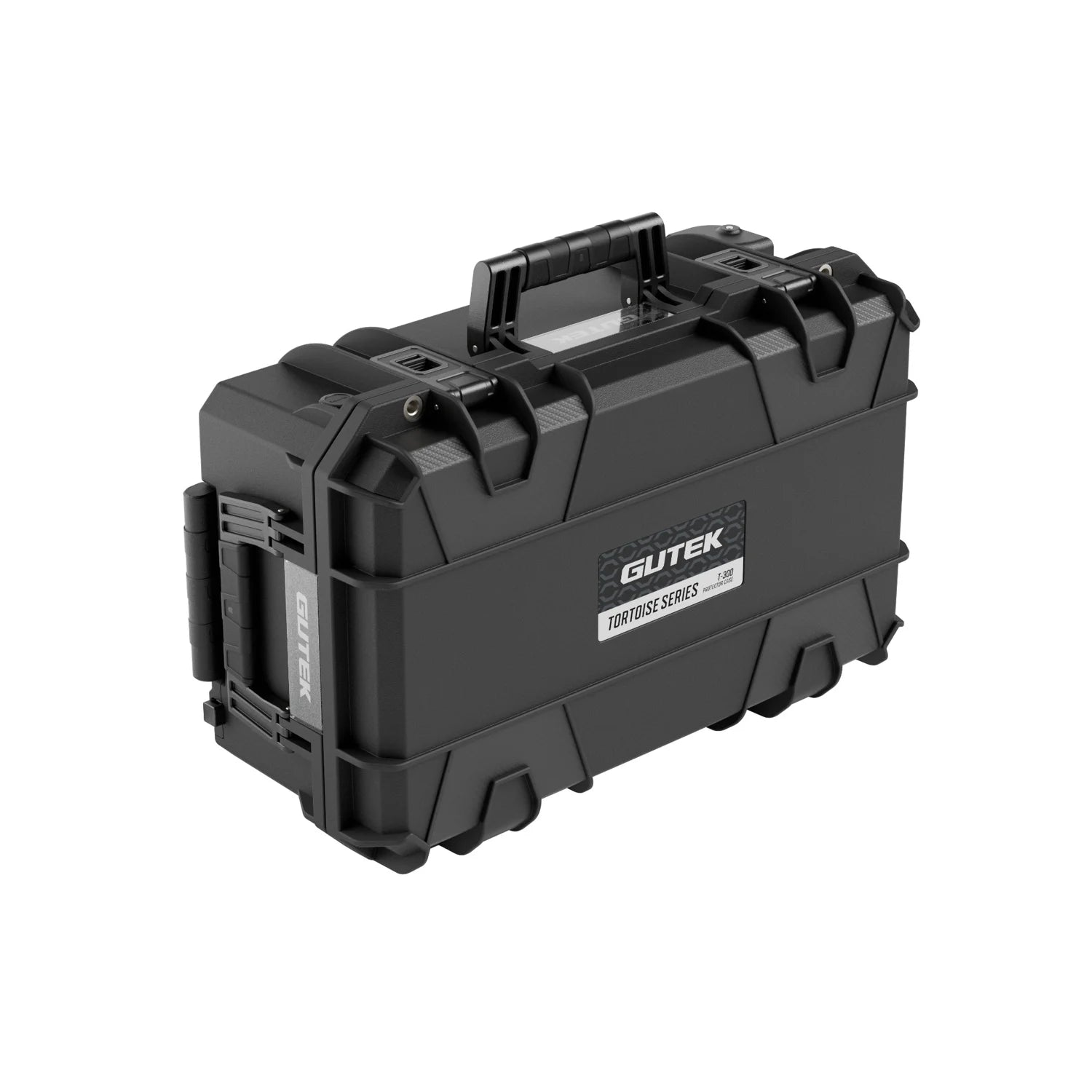  Gutek T-300 hard case angled view with handle and secure latches