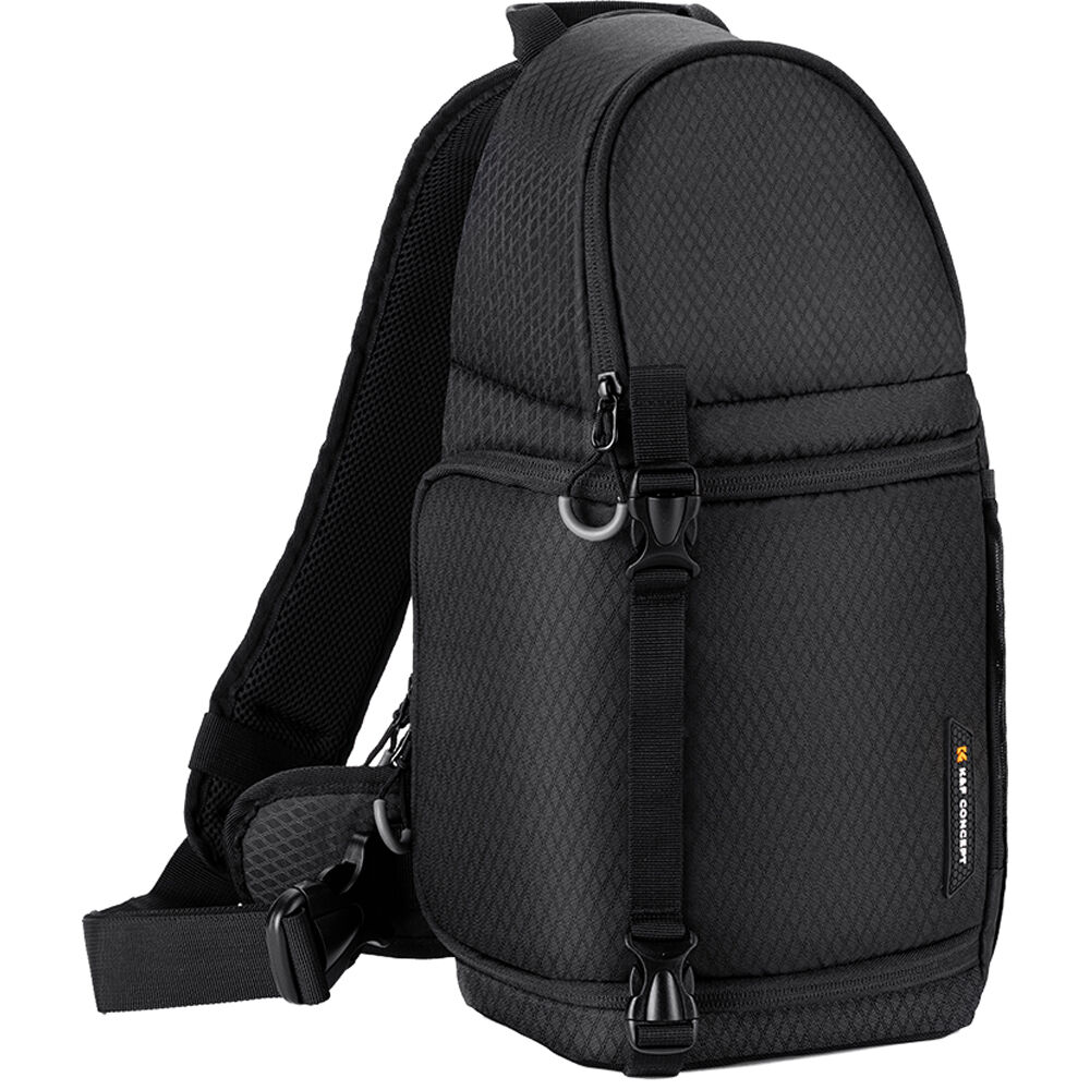 Front and side view of the K&F Slim-Shooter 10L sling camera bag in grey, showing its slim, compact crossbody design.