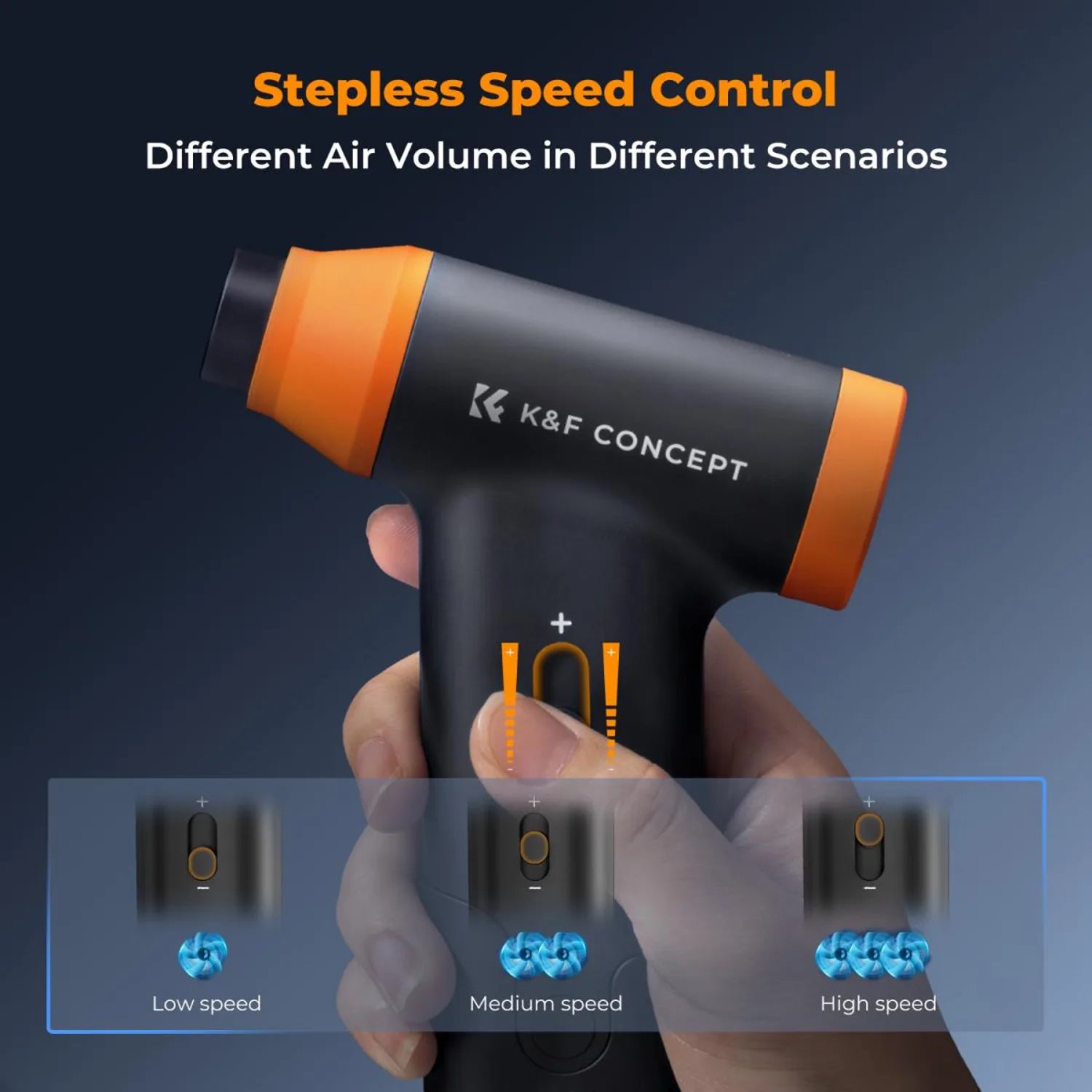 K&F Concept electric air duster with adjustable stepless airflow control