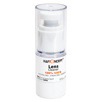 image of 100% safe K&F lens cleaner bottle