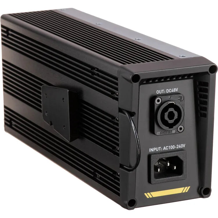 Nanlite FC-500B external power supply unit with cooling vents and DC48V output.
