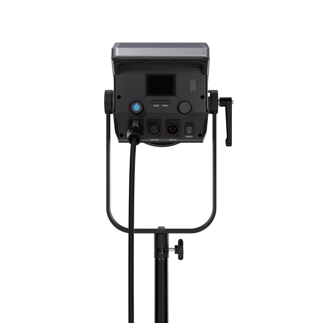 Nanlite FC-720C rear control panel with display screen controls DMX input output and power switch