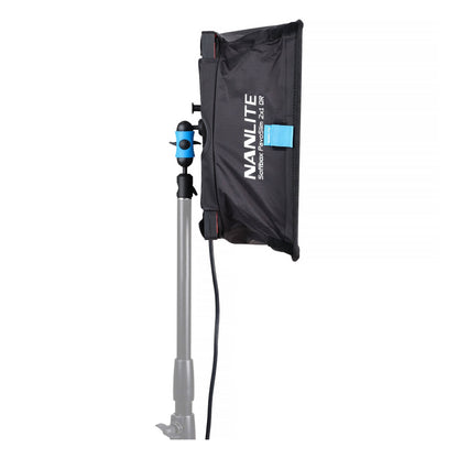 PavoSlim 120B softbox cover displayed from side profile on stand, 'Softbox PavoSlim 24x' label visible on diffuser bag.