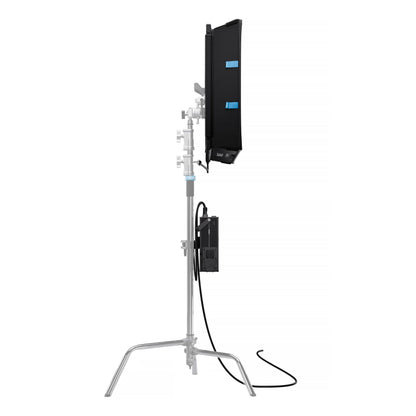PavoSlim 360C captured from a nearly perpendicular side angle, revealing the extreme thinness and profile depth of the panel.