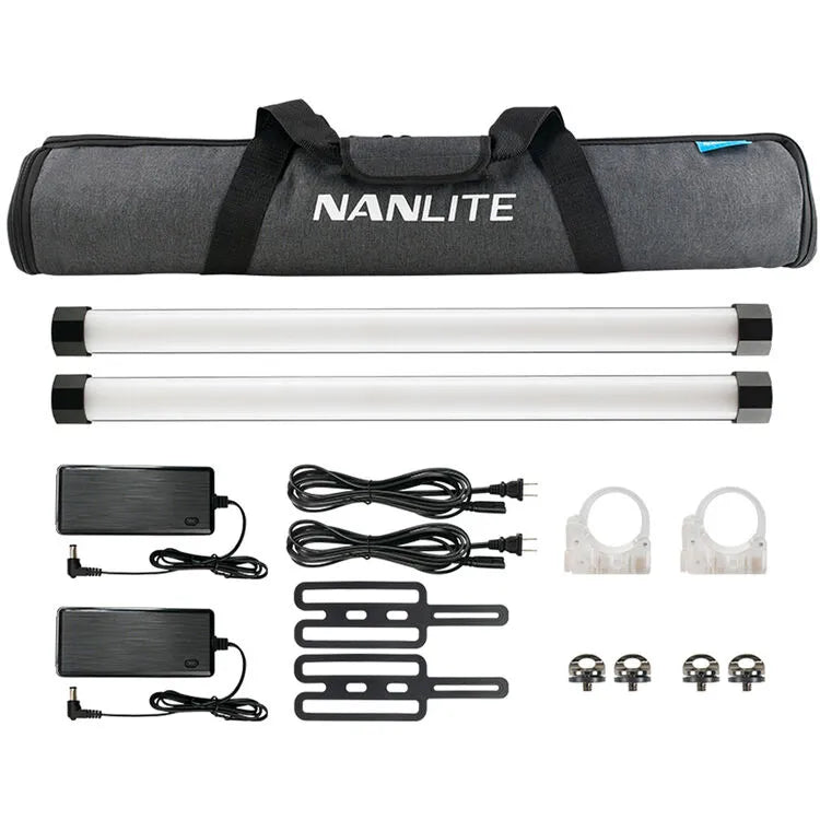 Nanlite PavoTube II 15X 2-light RGBWW kit with tubes, power supplies, clamps and accessories
