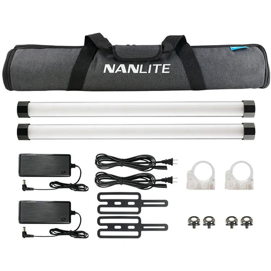 Nanlite PavoTube II 15X 2-light RGBWW kit with tubes, power supplies, clamps and accessories