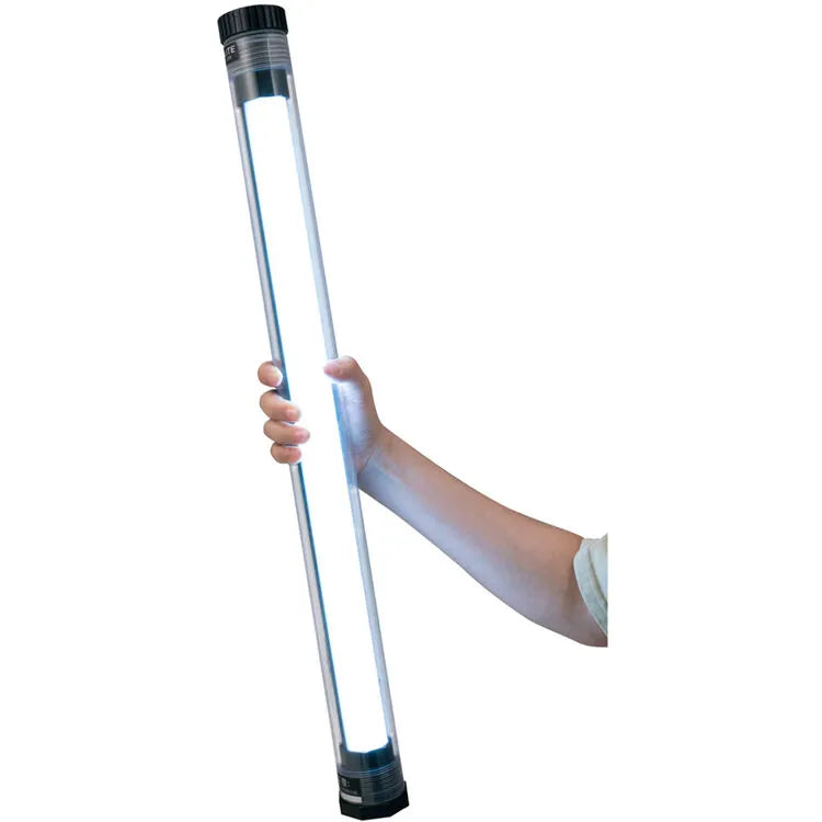 Nanlite PavoTube II 15X full-length tube light in its case being held by a person 
