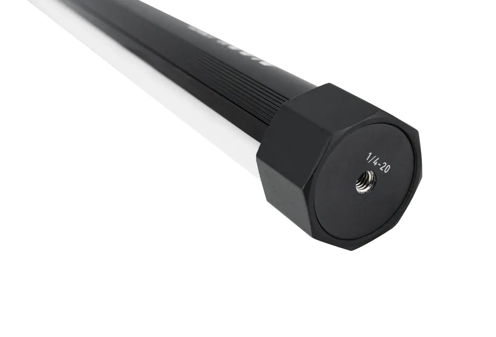 Nanlite PavoTube II 15X LED tube mount showing 1/4-20 thread close-up