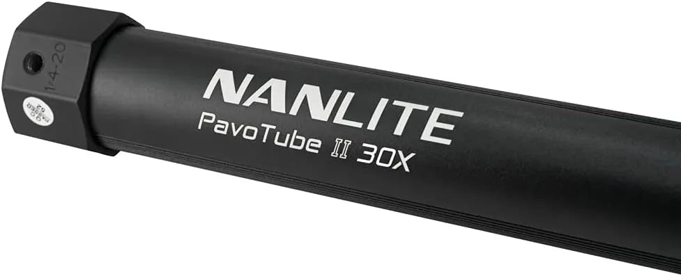 Nanlite PavoTube II 30X LED tube close-up showing model branding on housing