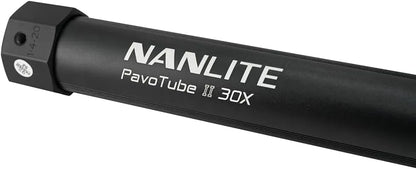 Nanlite PavoTube II 30X LED tube close-up showing model branding on housing
