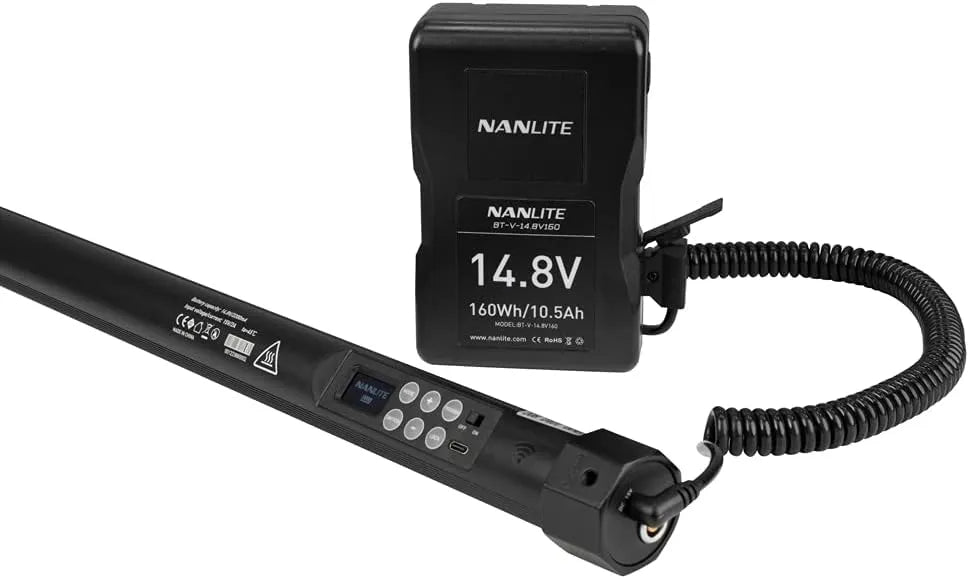 Nanlite PavoTube II 30X tube light powered via V-mount battery connection