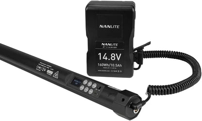 Nanlite PavoTube II 30X tube light powered via V-mount battery connection