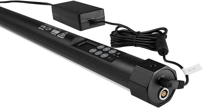 Nanlite PavoTube II 30X LED tube connected to AC adapter for on-set lighting