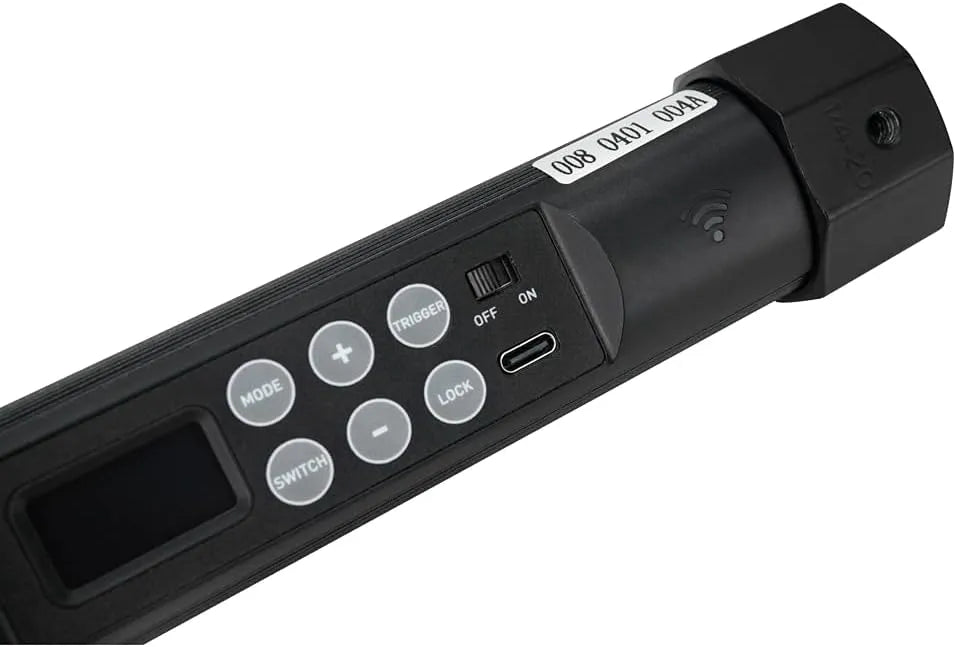 Nanlite PavoTube II 30X control buttons and interface close-up