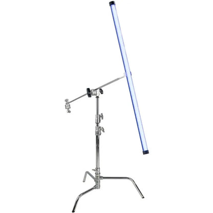Nanlite PavoTube II 30X RGBWW LED Tube Light mounted on a C-stand using grip hardware