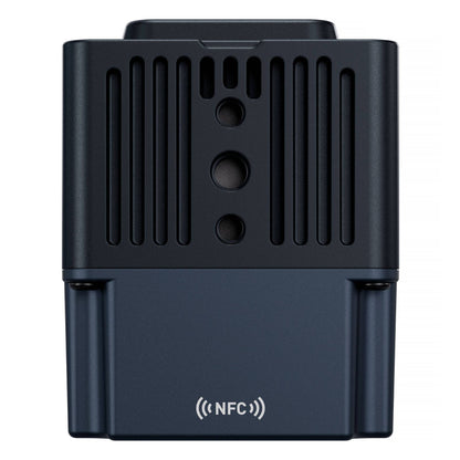 Controller rear panel showing vertical ribbed heat-sink fins and centrally positioned mounting points.