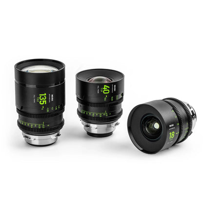 NiSi Athena Prime add-on lens set detail view with 18mm, 40mm and 135mm lenses