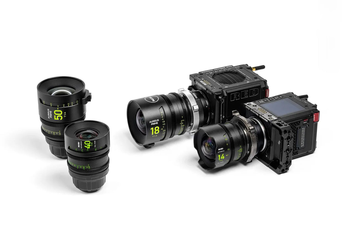 NiSi Aureus Prime 50mm T1.4 lens mounted on cinema camera