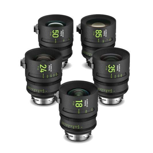 NiSi Aureus Prime lens lineup showing focal lengths