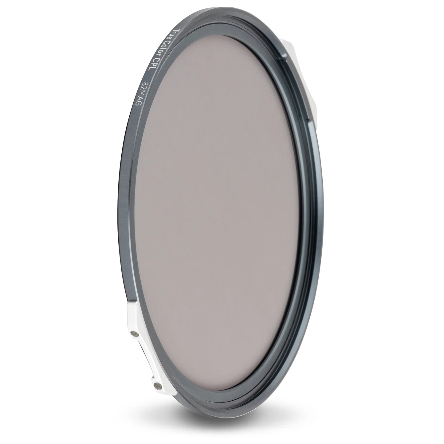 Angled product view of the NiSi JetMag Pro 82mm True Colour CPL magnetic circular polarising filter
