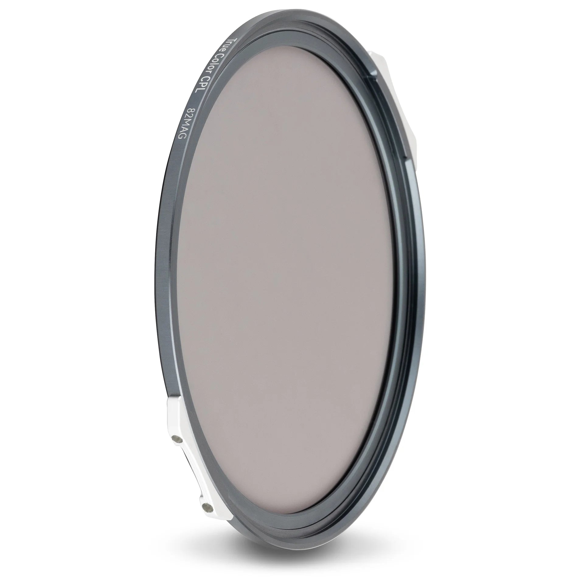 Angled product view of the NiSi JetMag Pro 82mm True Colour CPL magnetic circular polarising filter