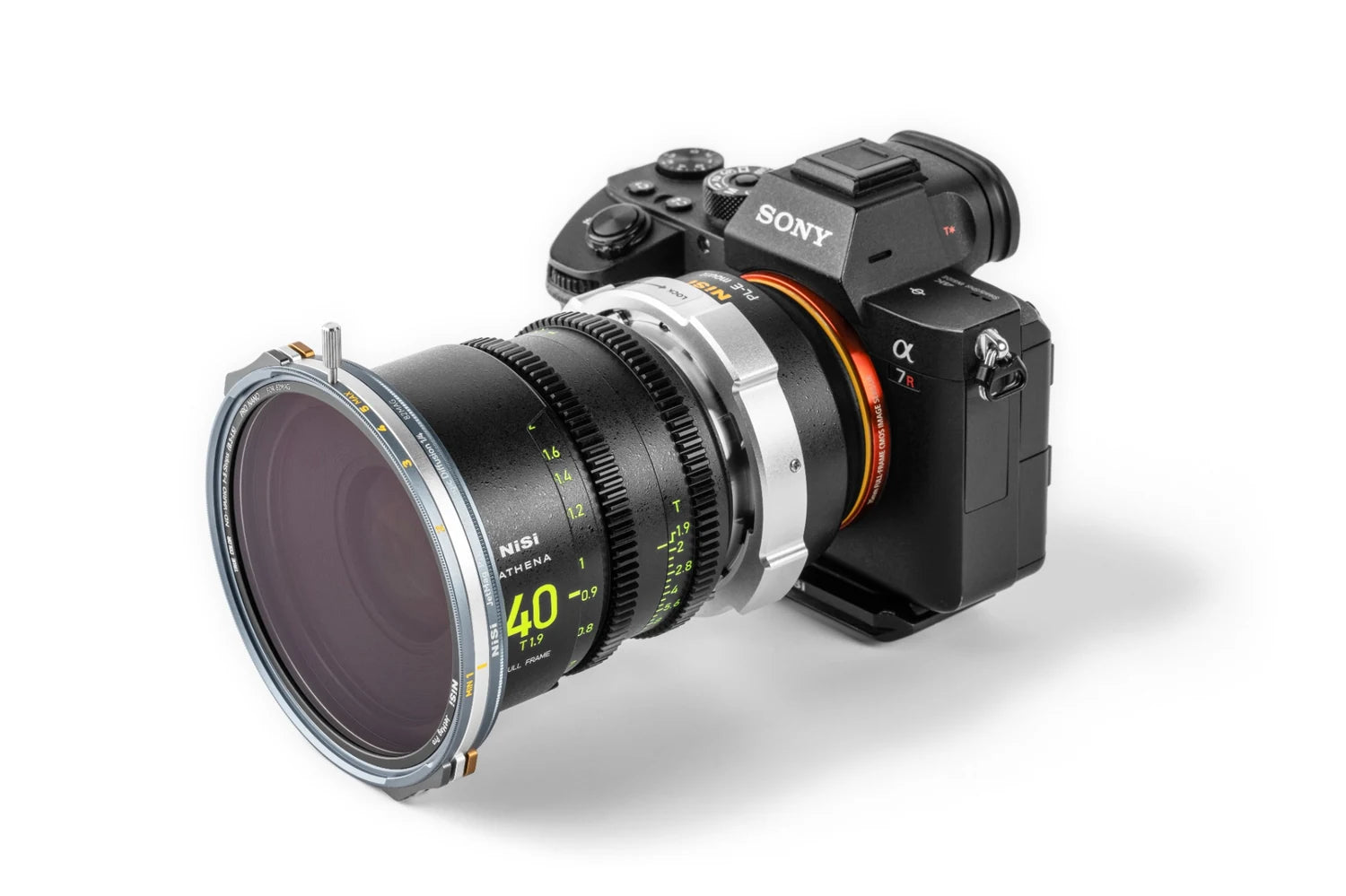 NiSi JetMag Pro Black Magic Diffusion 1/4 82MAG side angle mounted on Sony camera