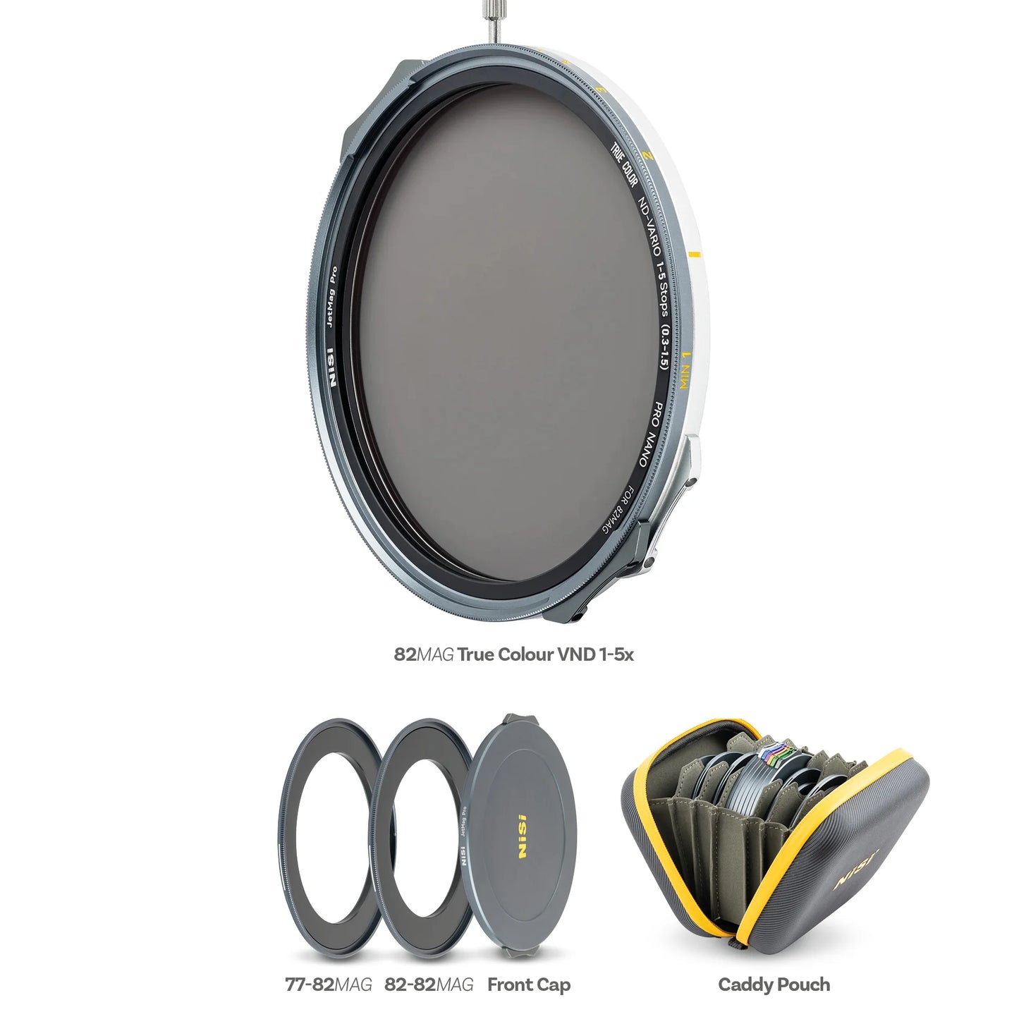 Contents included with the NiSi JetMag Pro 82mm VND 1-5 Stop Base Kit