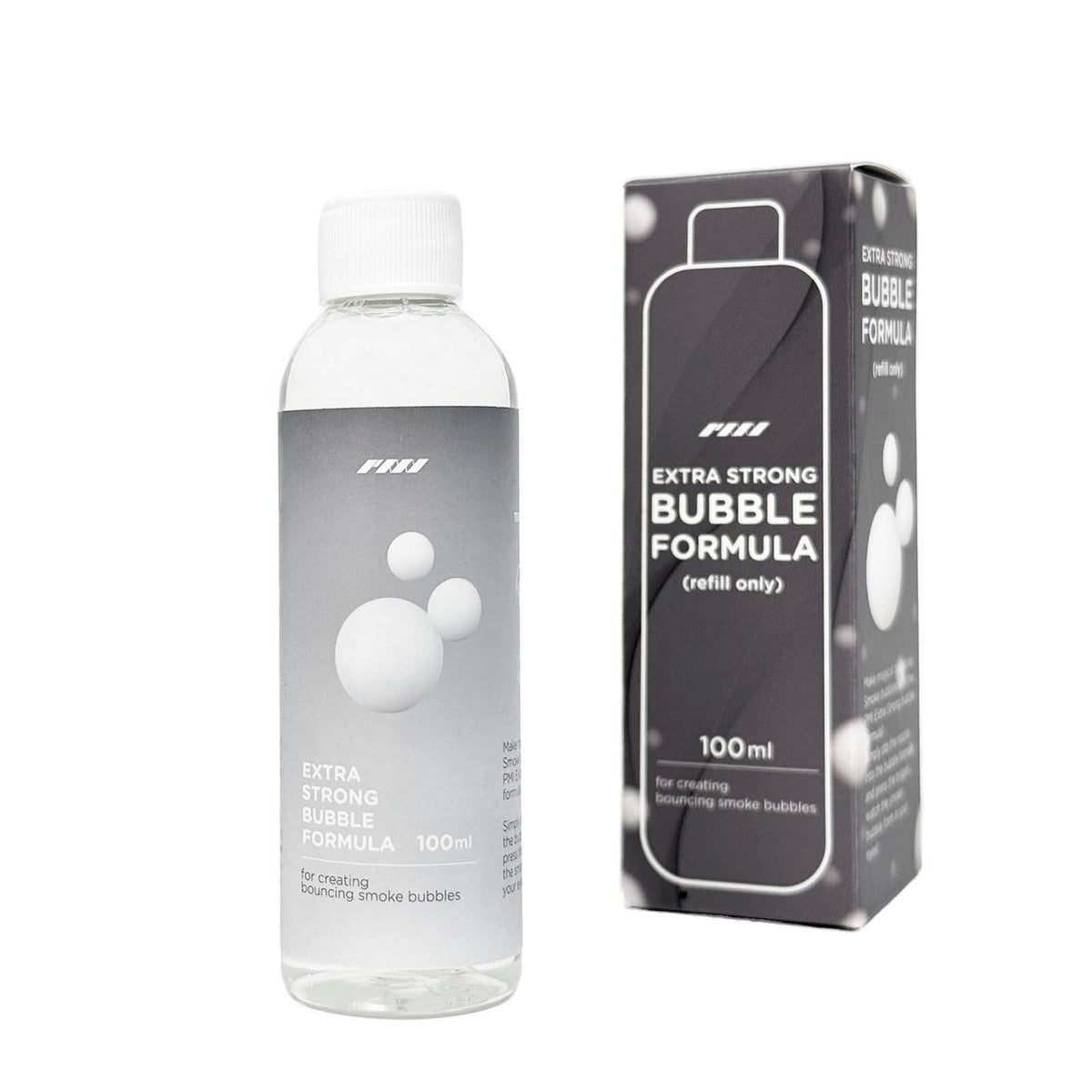 PMI Bubble Formula Refill 100ml bottle with retail box behind