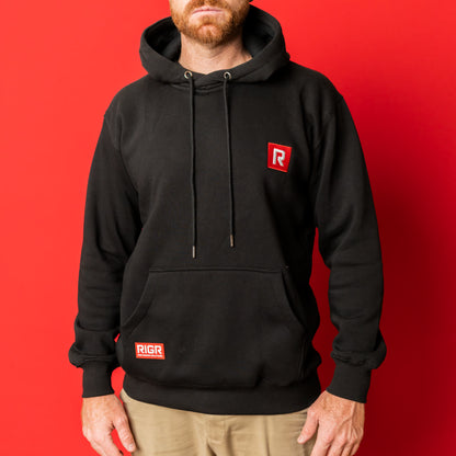 RIGR Heavyweight Hoodie in black front view