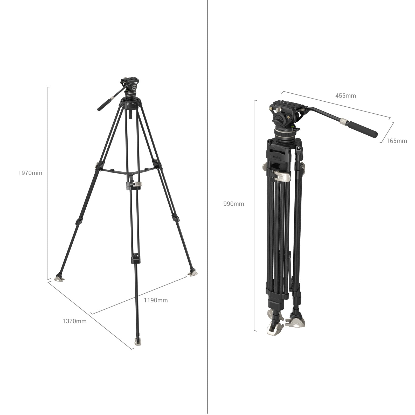 measurements of the smallrig freeblazer camera tripod