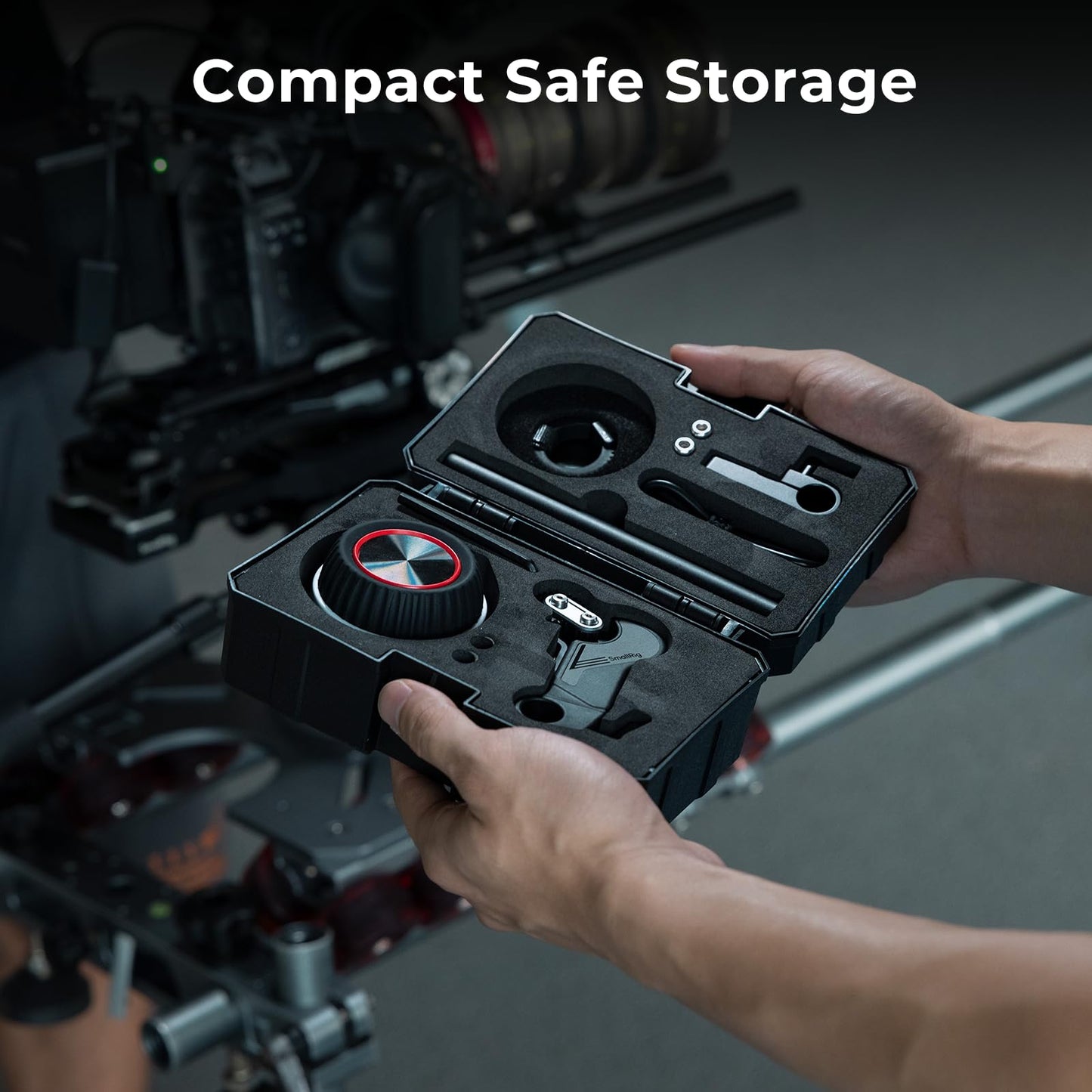 SmallRig wireless follow focus kit 4296B stored in compact protective carrying case