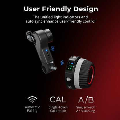 SmallRig wireless follow focus kit 4296B controller and motor with automatic pairing and calibration features